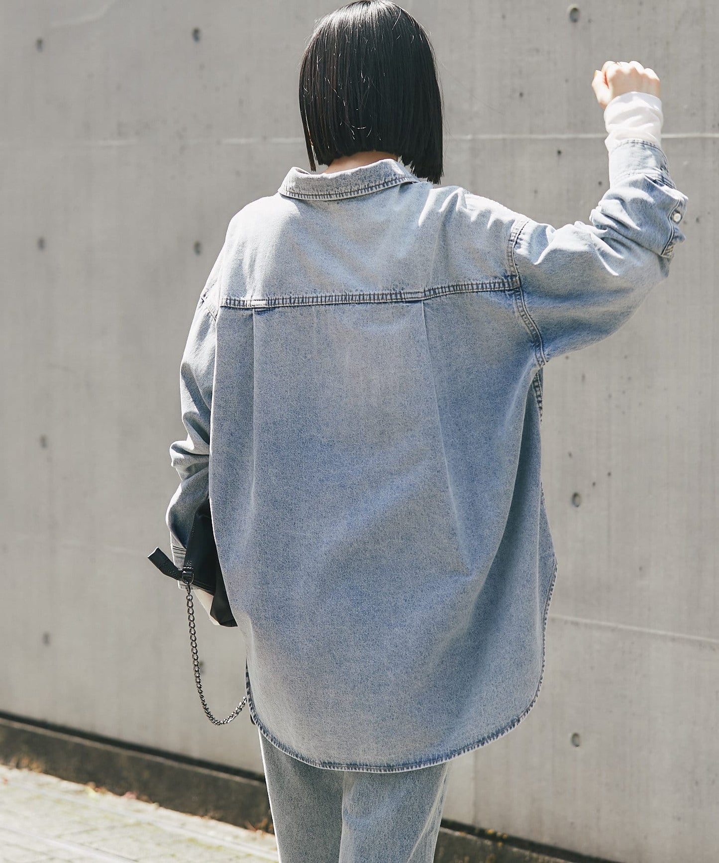 【MONN.:.(蒙)】大號牛仔襯衫