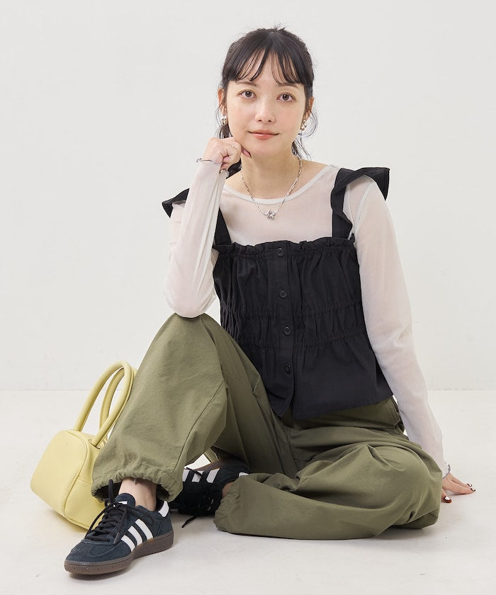 軍事風格繡花背心