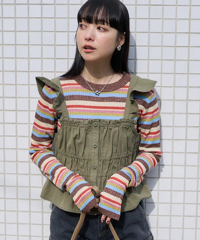 軍事風格繡花背心