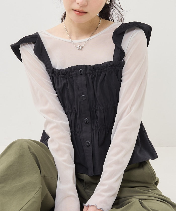 軍事風格繡花背心