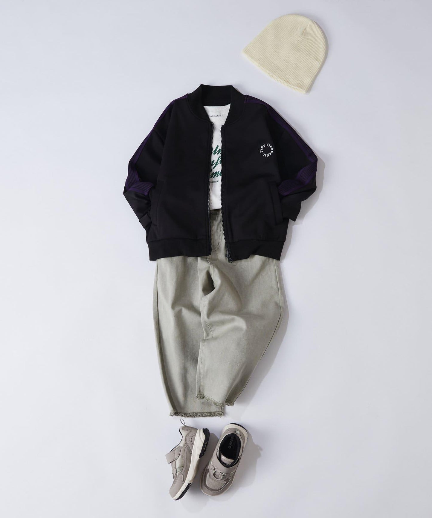 【KIDS】【TYPY DENIM】甘織り裾フリンジカーブデニム 【KIDS】【TYPY DENIM】甜美編織下襬流蘇曲線牛仔褲