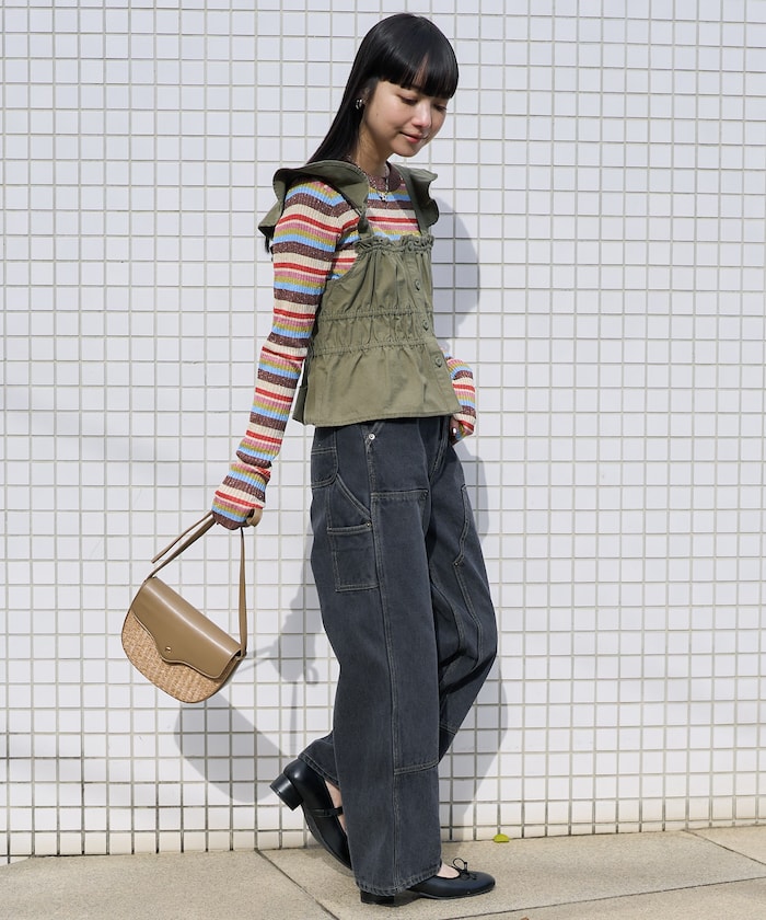 軍事風格繡花背心