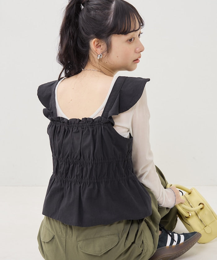 軍事風格繡花背心