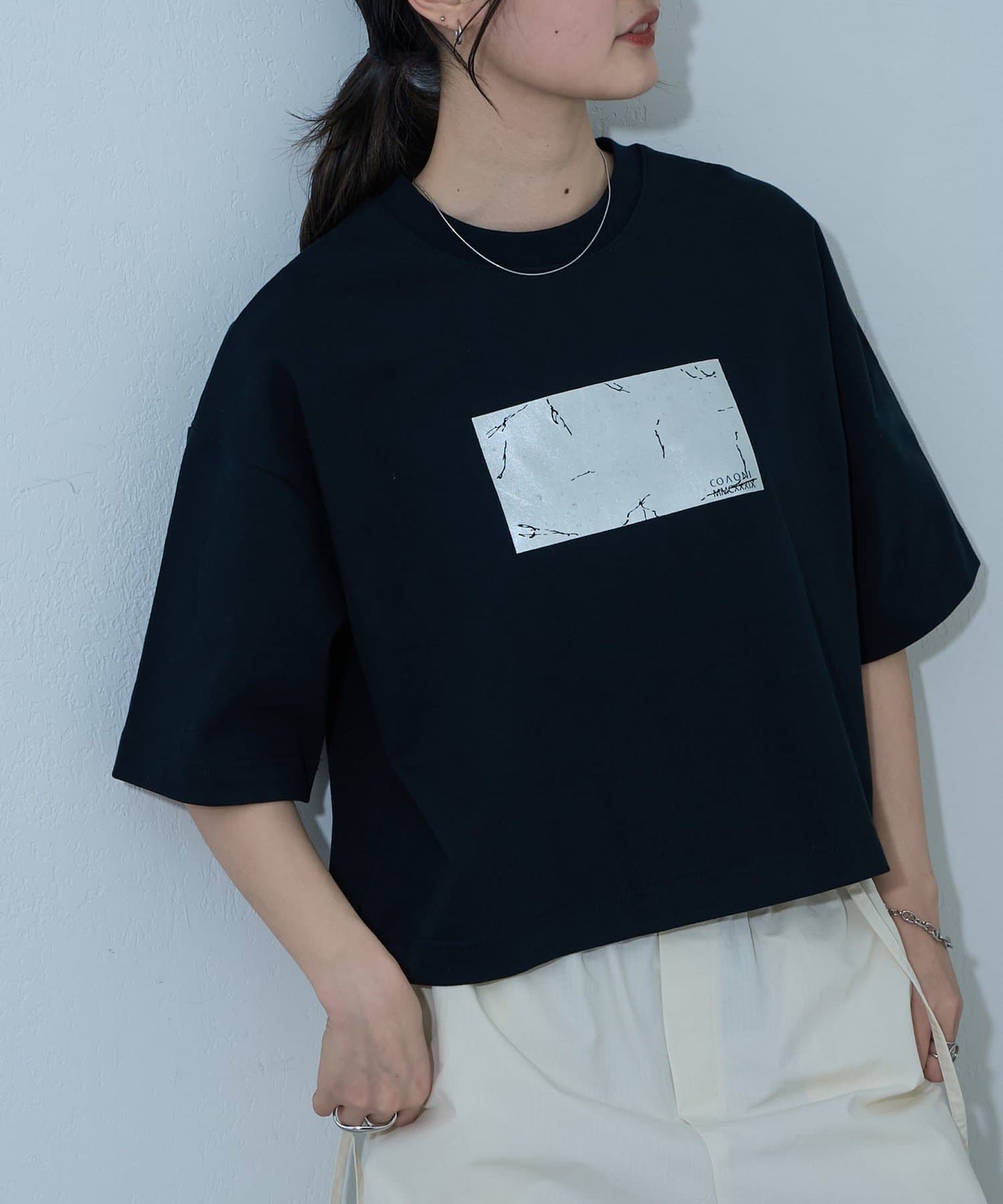 12/天竺箔印花T恤