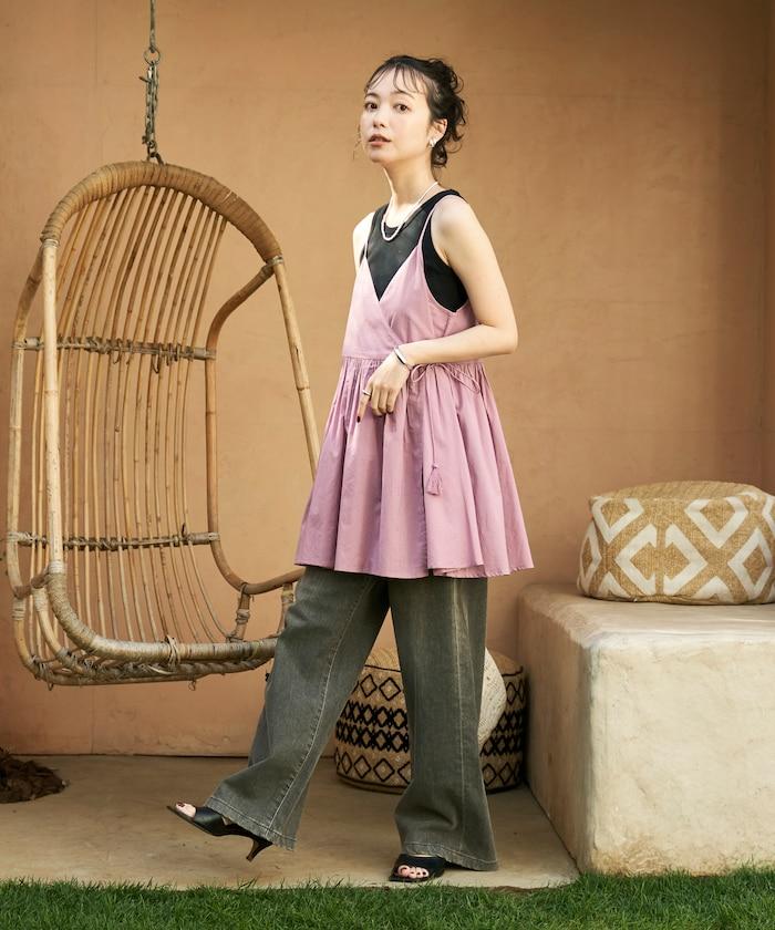 印度卡什米爾吊帶長款束腰襯衫