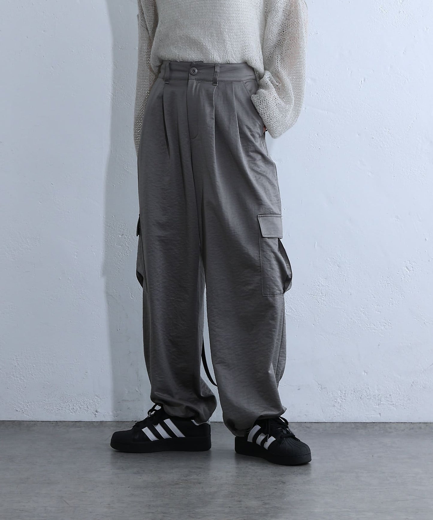 綢緞工裝褲