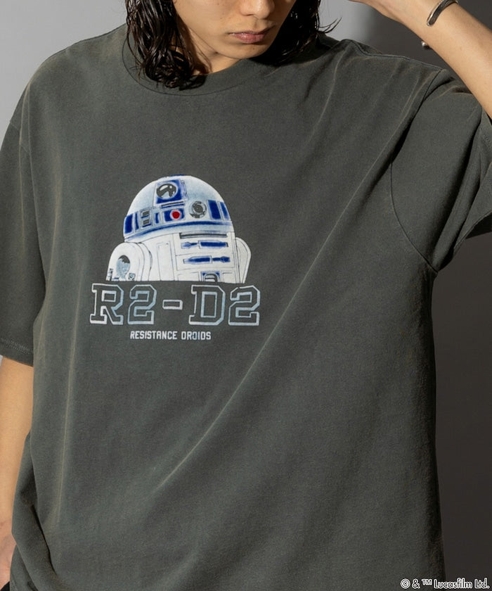 STARWARS/星球大戰 R2-D2 絨面印花 短袖T恤/半袖