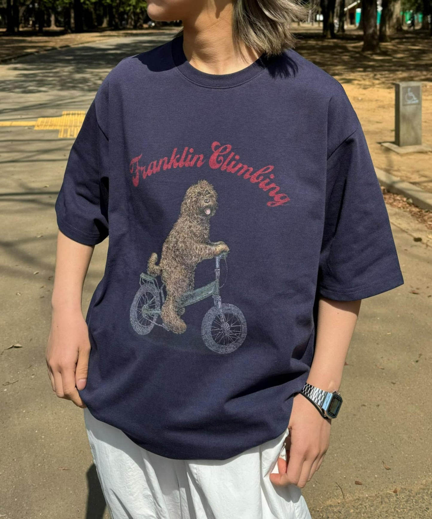 【Franklin Climbing】拉布拉多犬&電動自行車短袖T恤