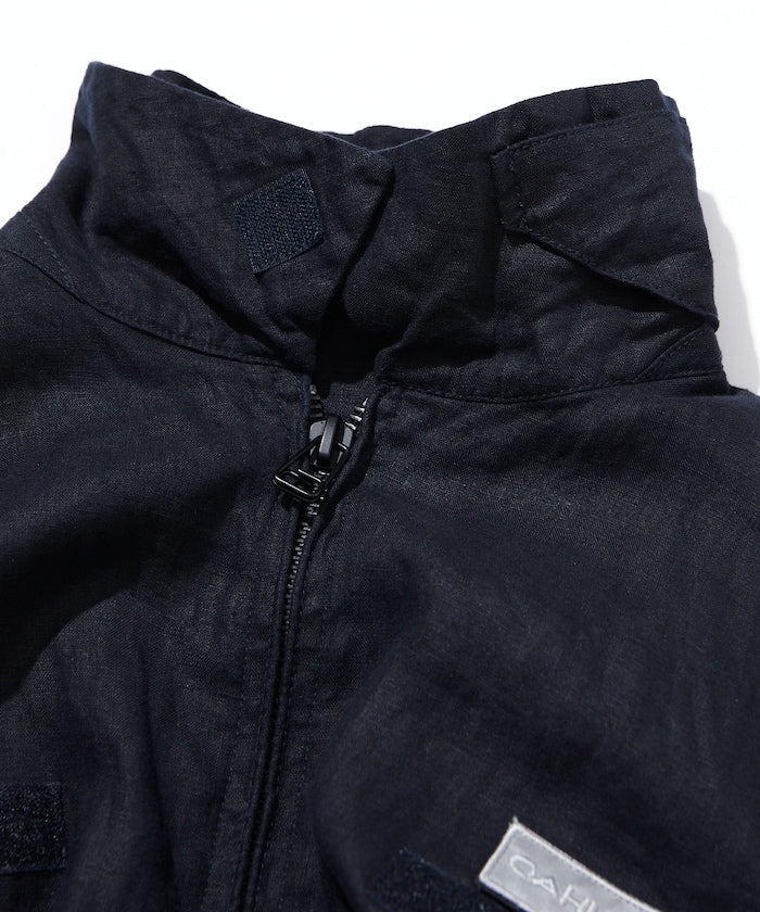 親,這個商品名稱沒有日文部分,直接輸出原文就可以啦: ```Linen Heli Crew Jacket```
