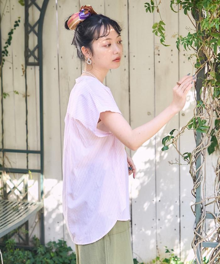 印度風 法式短袖襯衫