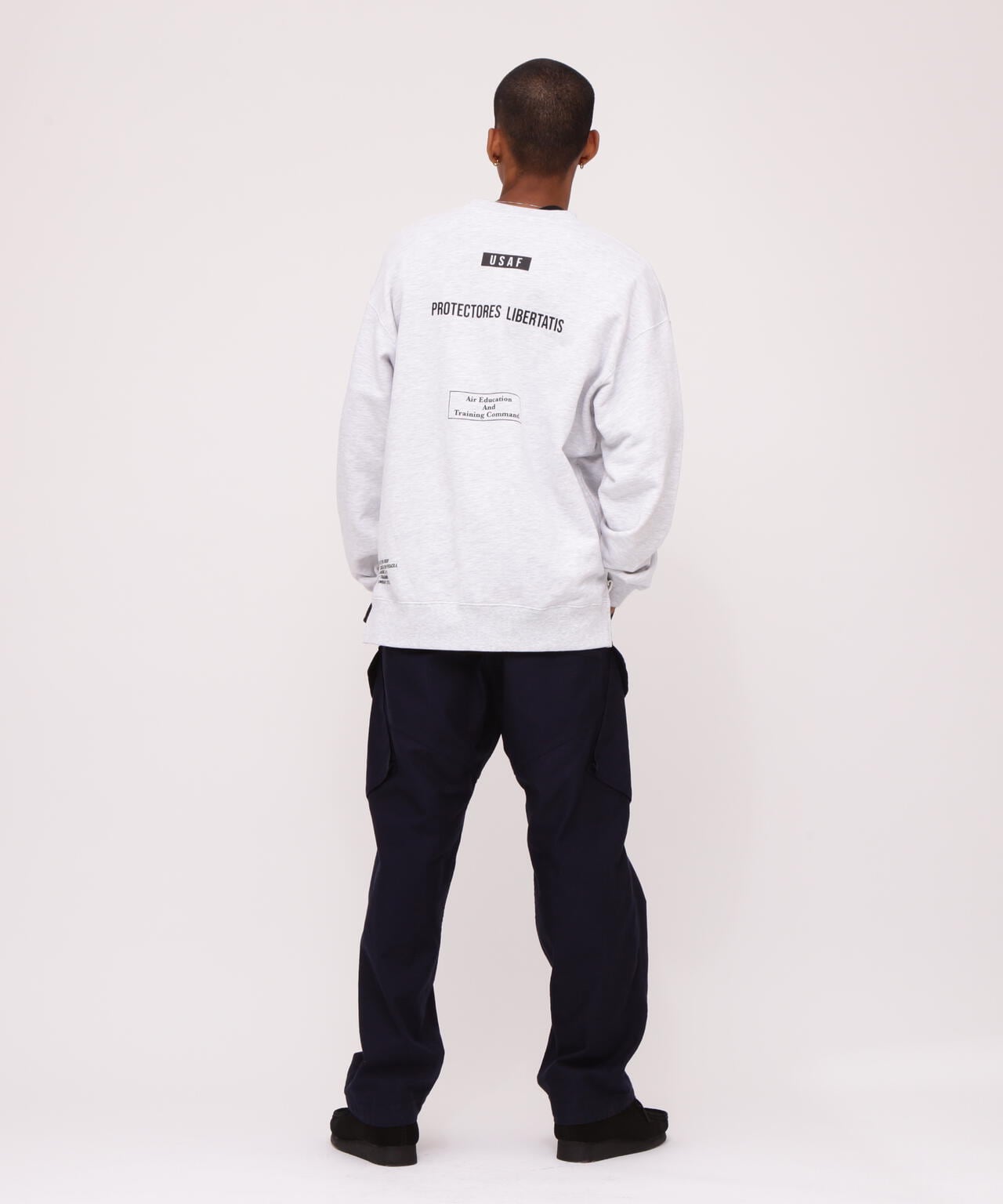 BAGGY FIT MIL. POCKET CREW NECK SWEAT