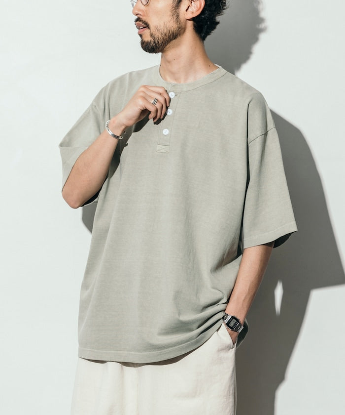 10.5盎司 重量無側縫 圓領 顏料T恤 美國棉