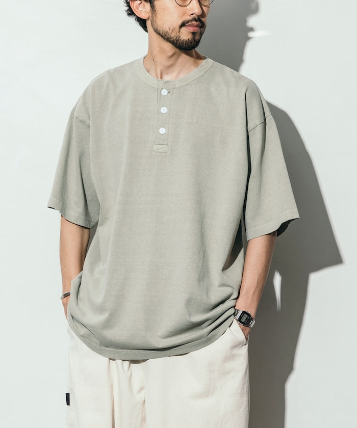 10.5盎司 重量無側縫 圓領 顏料T恤 美國棉