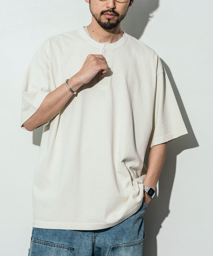 10.5盎司 重量無側縫 圓領 顏料T恤 美國棉