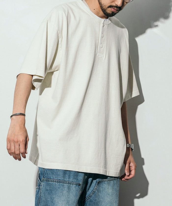 10.5盎司 重量無側縫 圓領 顏料T恤 美國棉