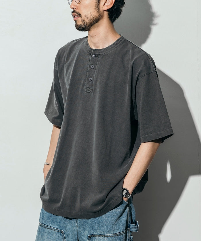 10.5盎司 重量無側縫 圓領 顏料T恤 美國棉