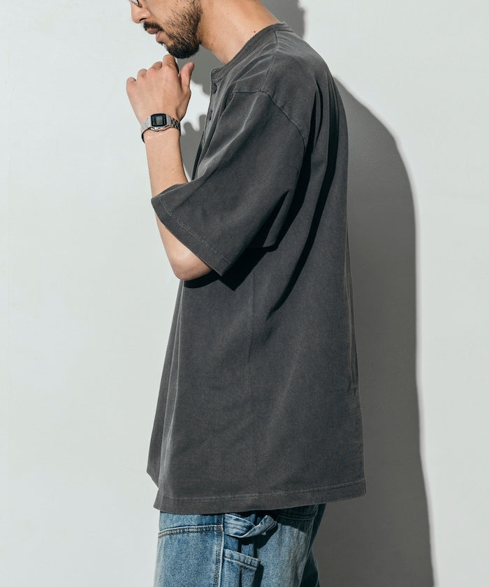 10.5盎司 重量無側縫 圓領 顏料T恤 美國棉