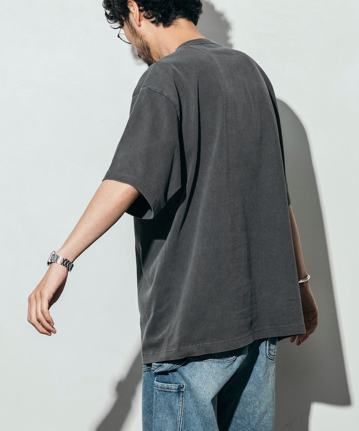 10.5盎司 重量無側縫 圓領 顏料T恤 美國棉