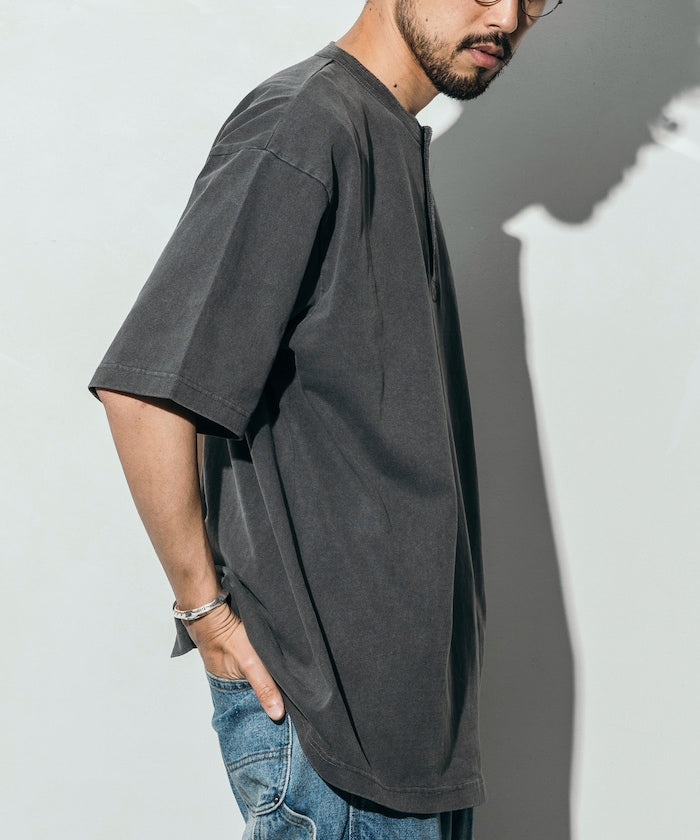 10.5盎司 重量無側縫 圓領 顏料T恤 美國棉