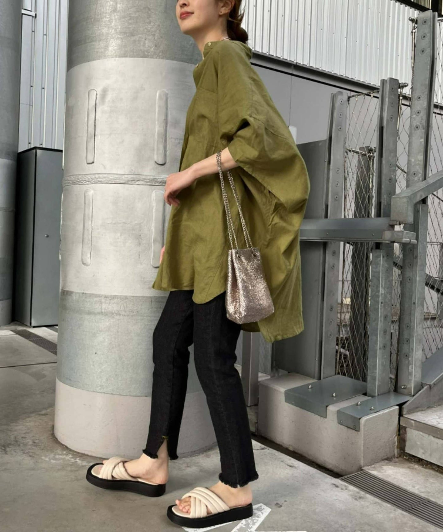 【體型遮蓋】亞麻粘膠多爾曼襯衫
