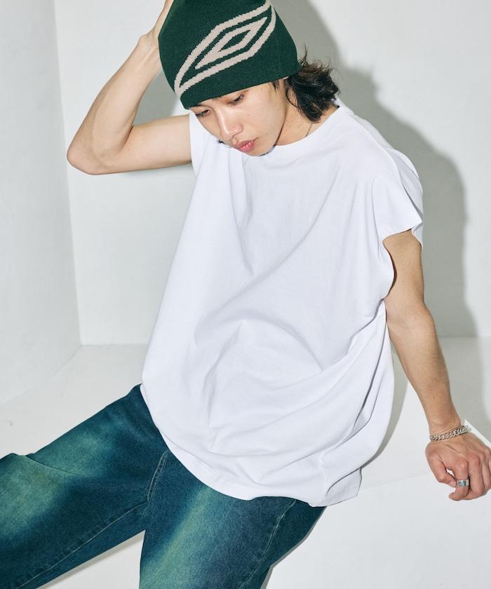 寬鬆版型 下垂肩 無袖 圓領T恤