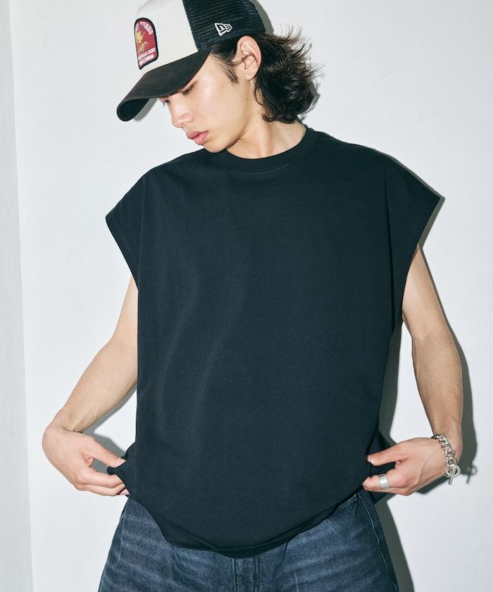 寬鬆版型 下垂肩 無袖 圓領T恤