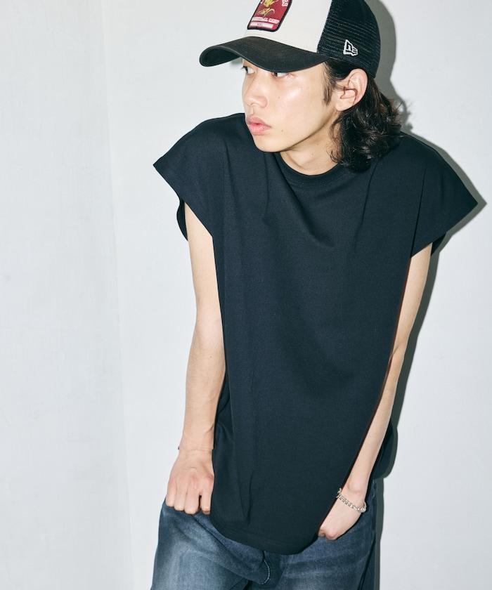 寬鬆版型 下垂肩 無袖 圓領T恤