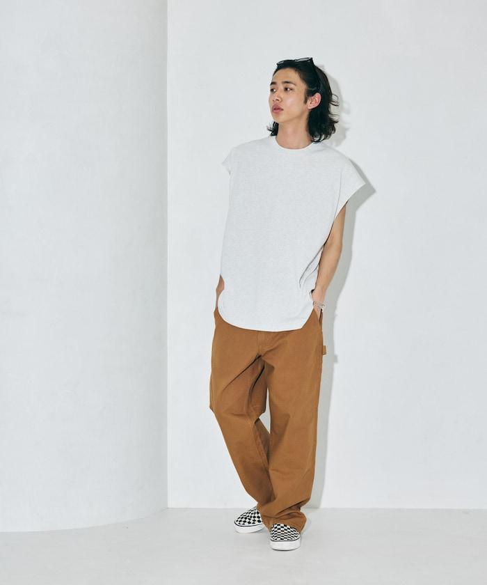 寬鬆版型 下垂肩 無袖 圓領T恤