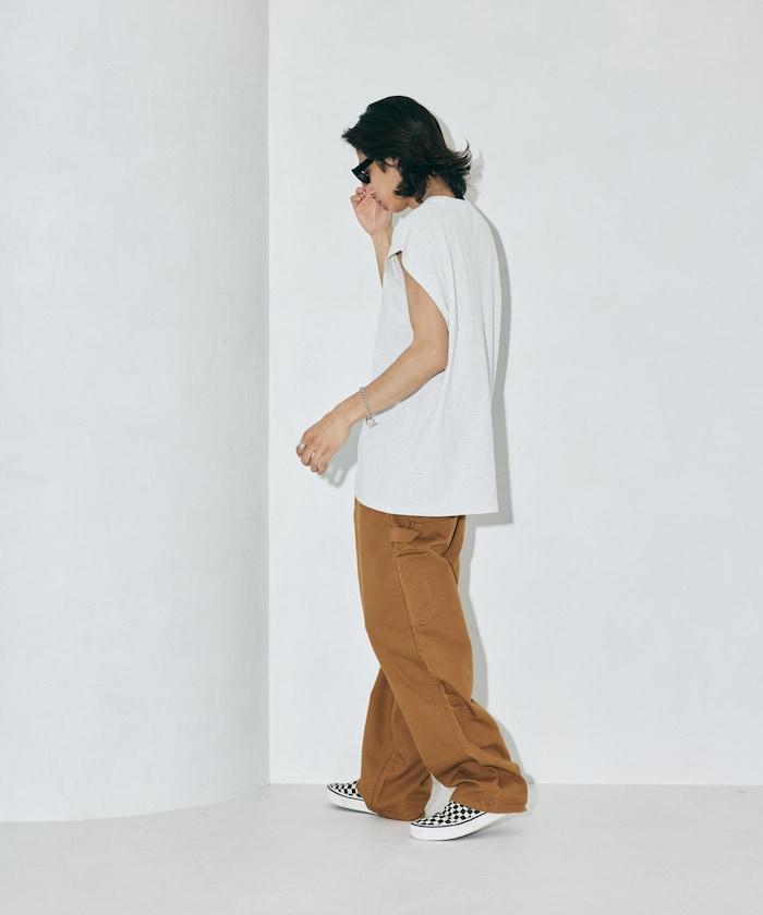 寬鬆版型 下垂肩 無袖 圓領T恤