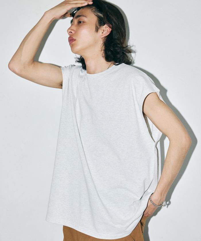 寬鬆版型 下垂肩 無袖 圓領T恤