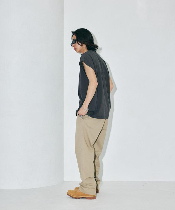 寬鬆版型 下垂肩 無袖 圓領T恤