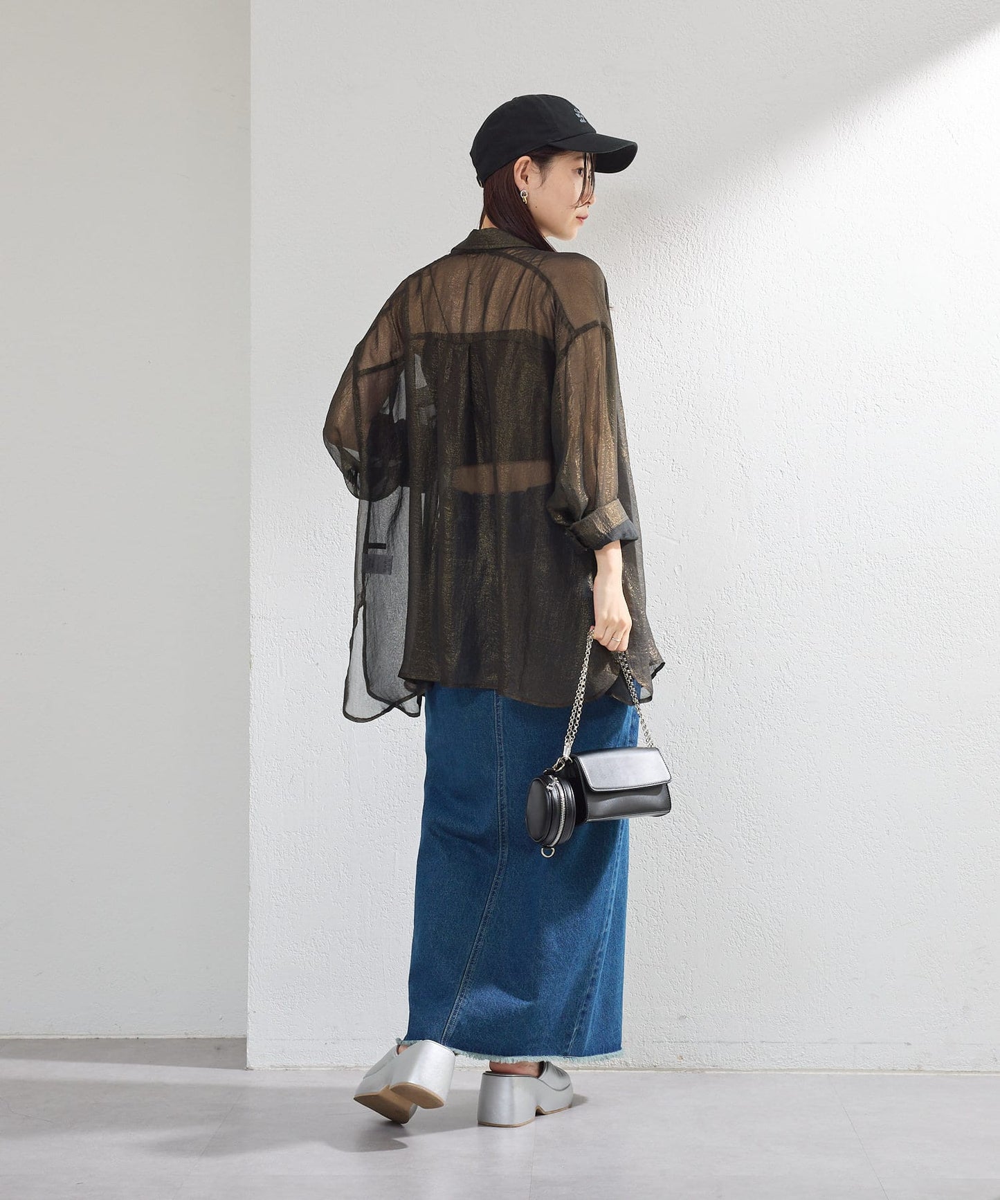 【2尺碼展開】牛仔長開叉裙
