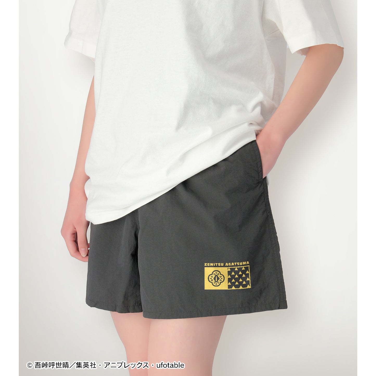 《鬼滅之刃》_我妻善逸 尼龍短褲(尺碼/M)