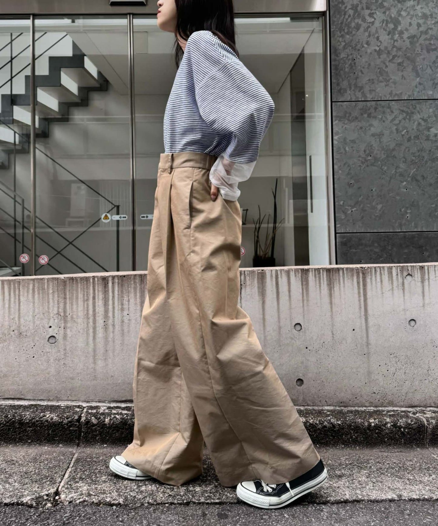 袖子切換透明混搭T恤