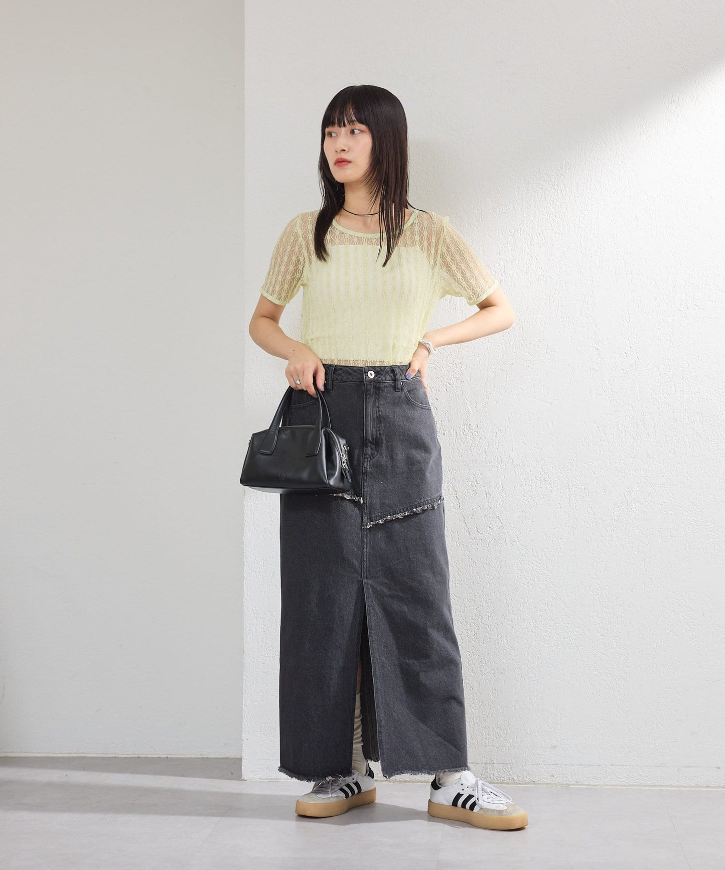 【2尺碼展開】牛仔長開叉裙