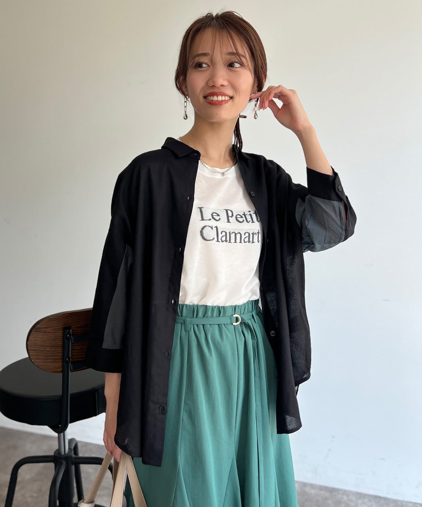 BACK透明亞麻襯衫