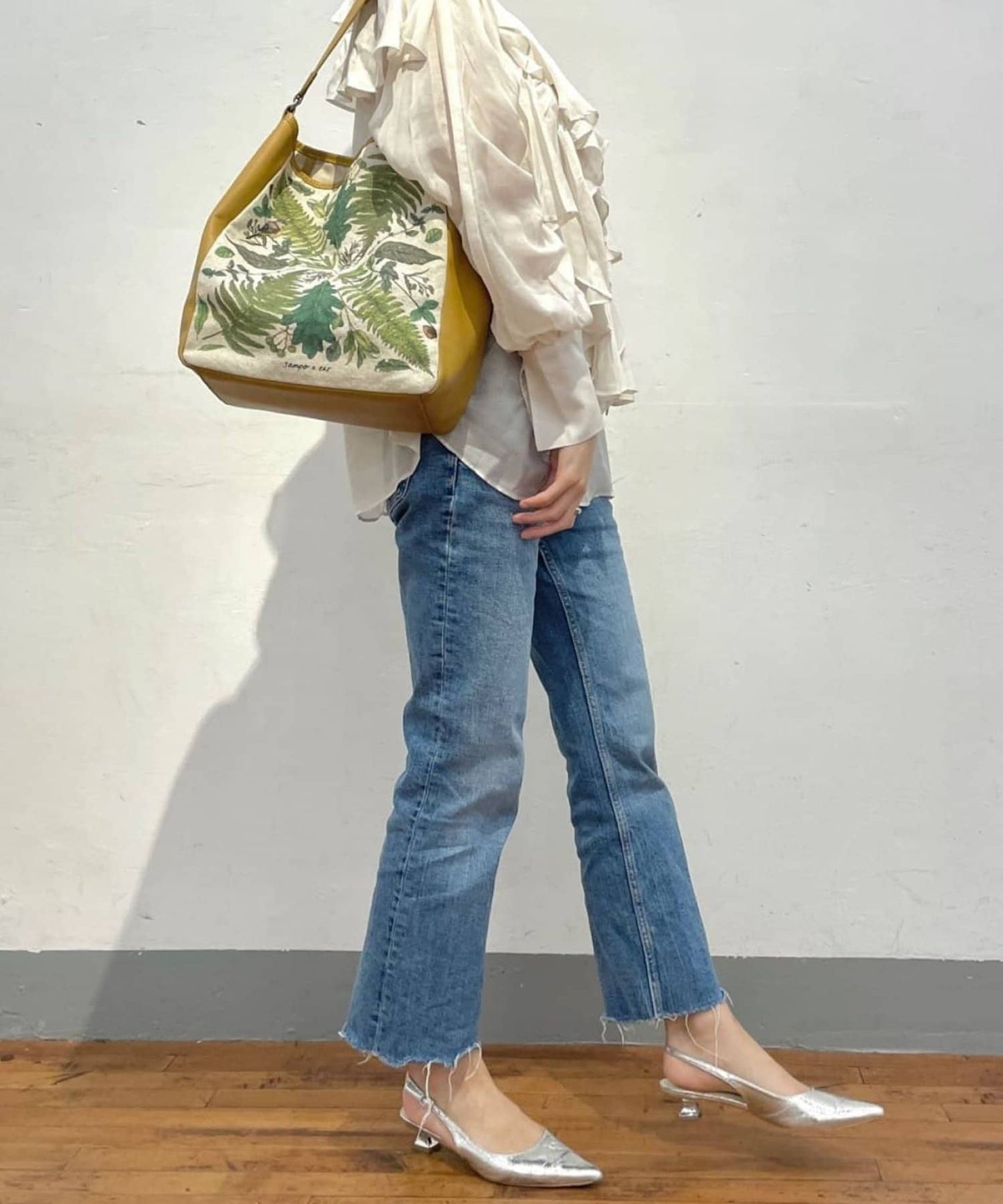 《人氣合作第二彈!》sampo×ear葉子圖案單把手手提包