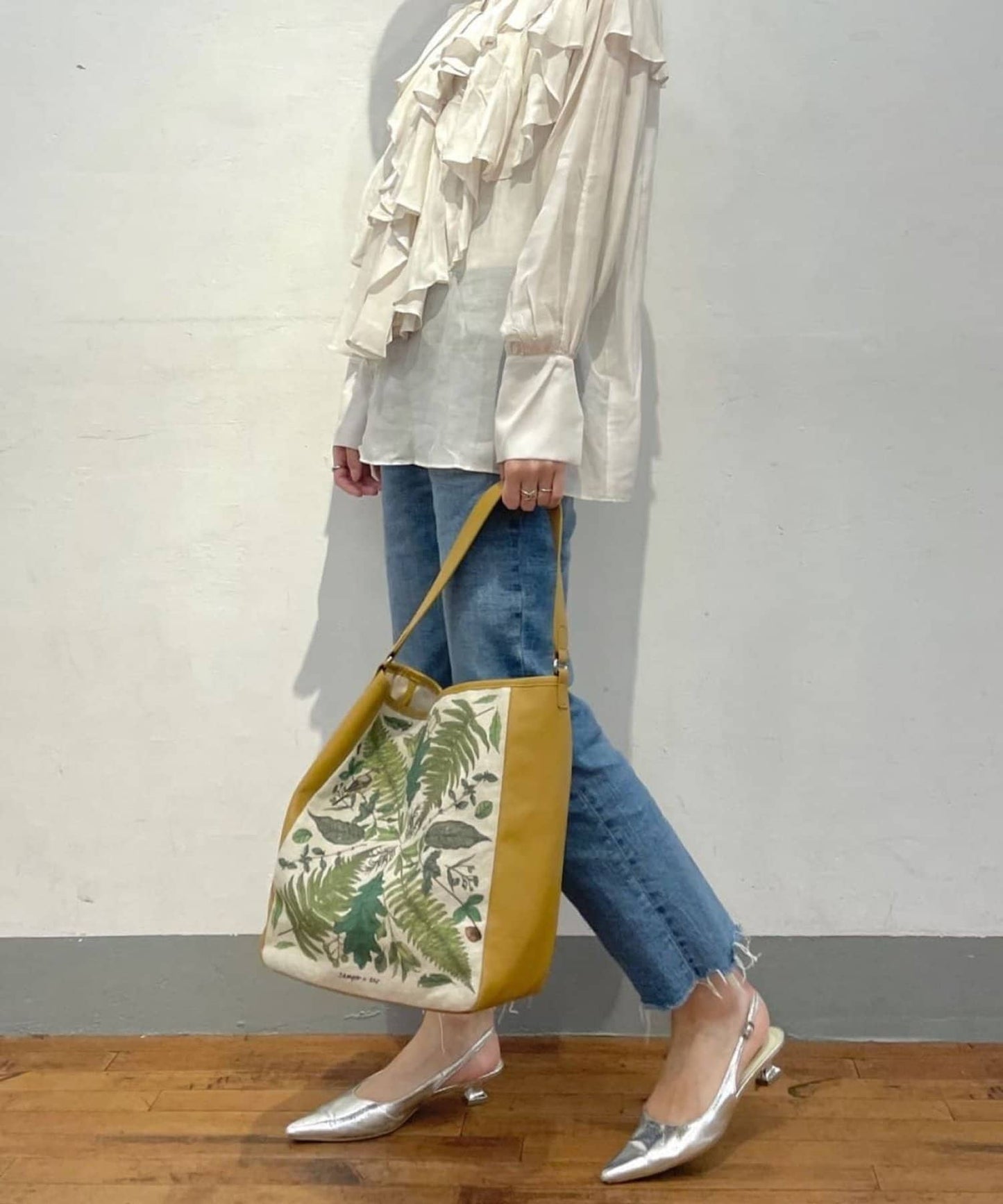 《人氣合作第二彈!》sampo×ear葉子圖案單把手手提包