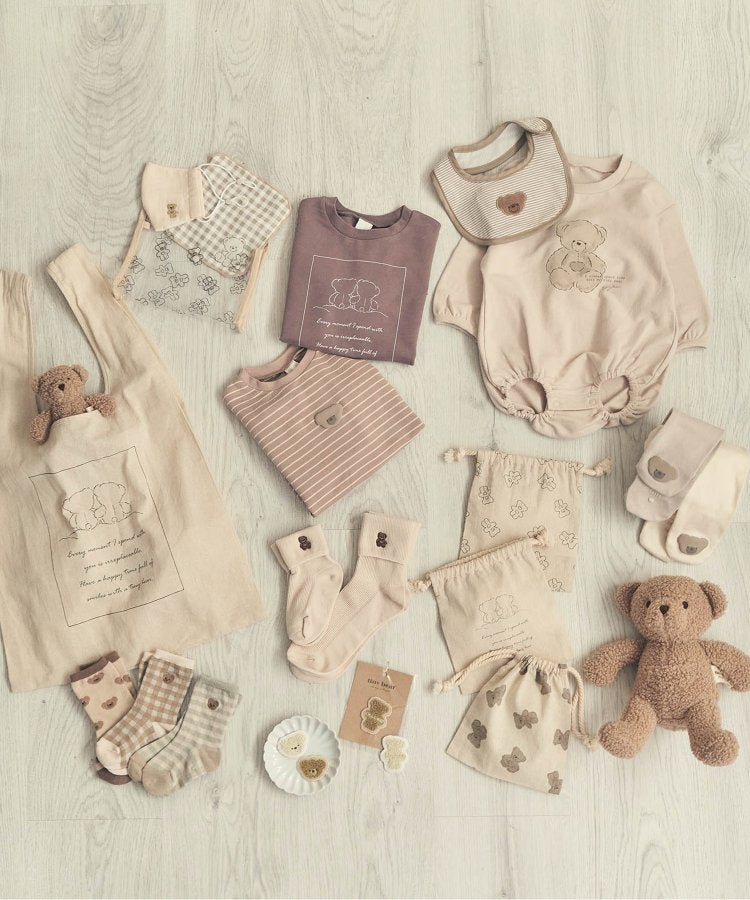 3件套 小熊 刺繡 襪子