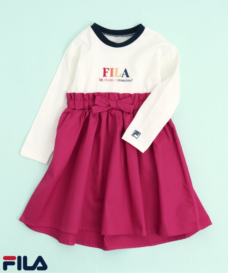 FILA 標誌刺繡拼接連衣裙