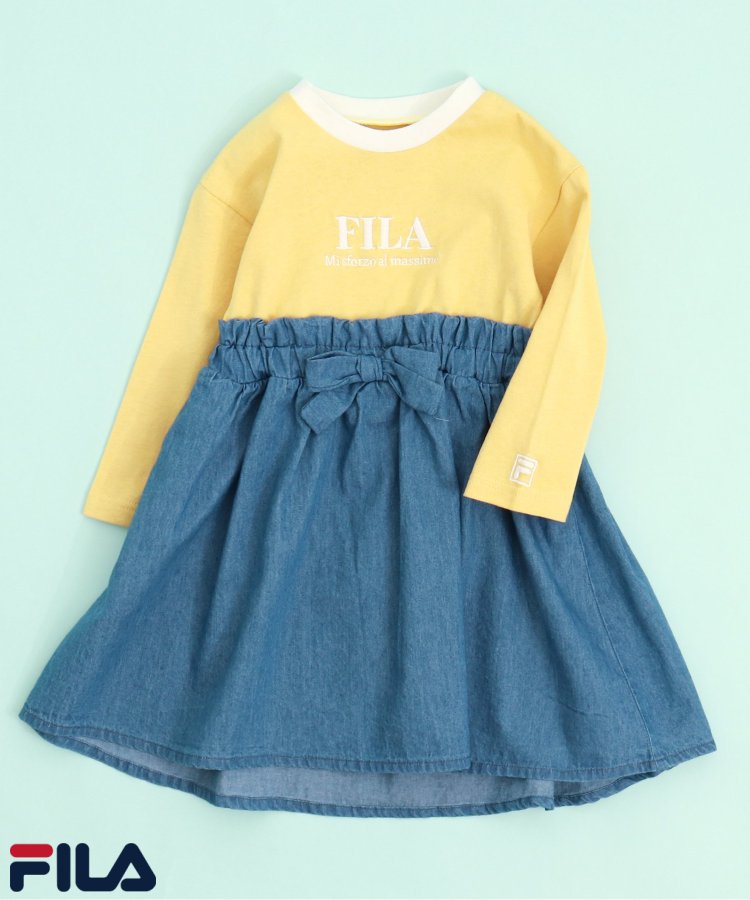 FILA 標誌刺繡拼接連衣裙
