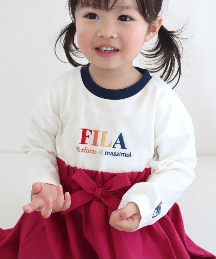 FILA 標誌刺繡拼接連衣裙