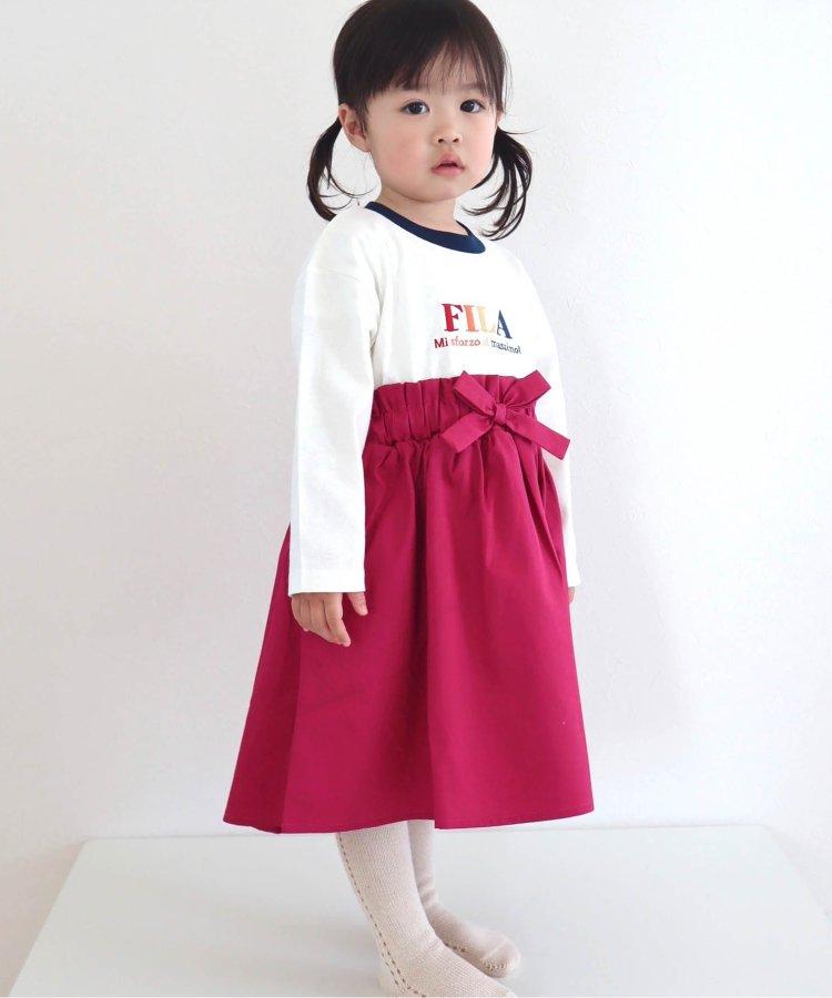 FILA 標誌刺繡拼接連衣裙