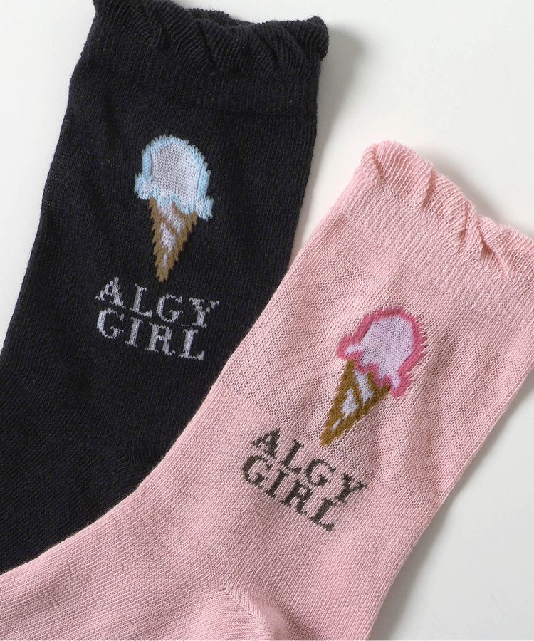 3P對象 冰淇淋圖案透明薄襪