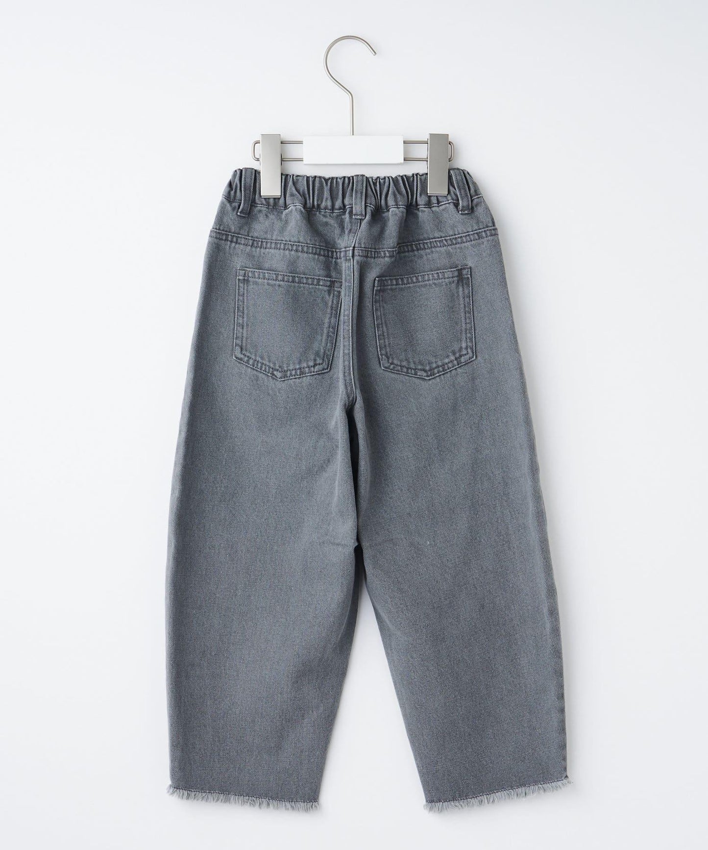 【KIDS】【TYPY DENIM】甘織り裾フリンジカーブデニム 【KIDS】【TYPY DENIM】甜美編織下襬流蘇曲線牛仔褲