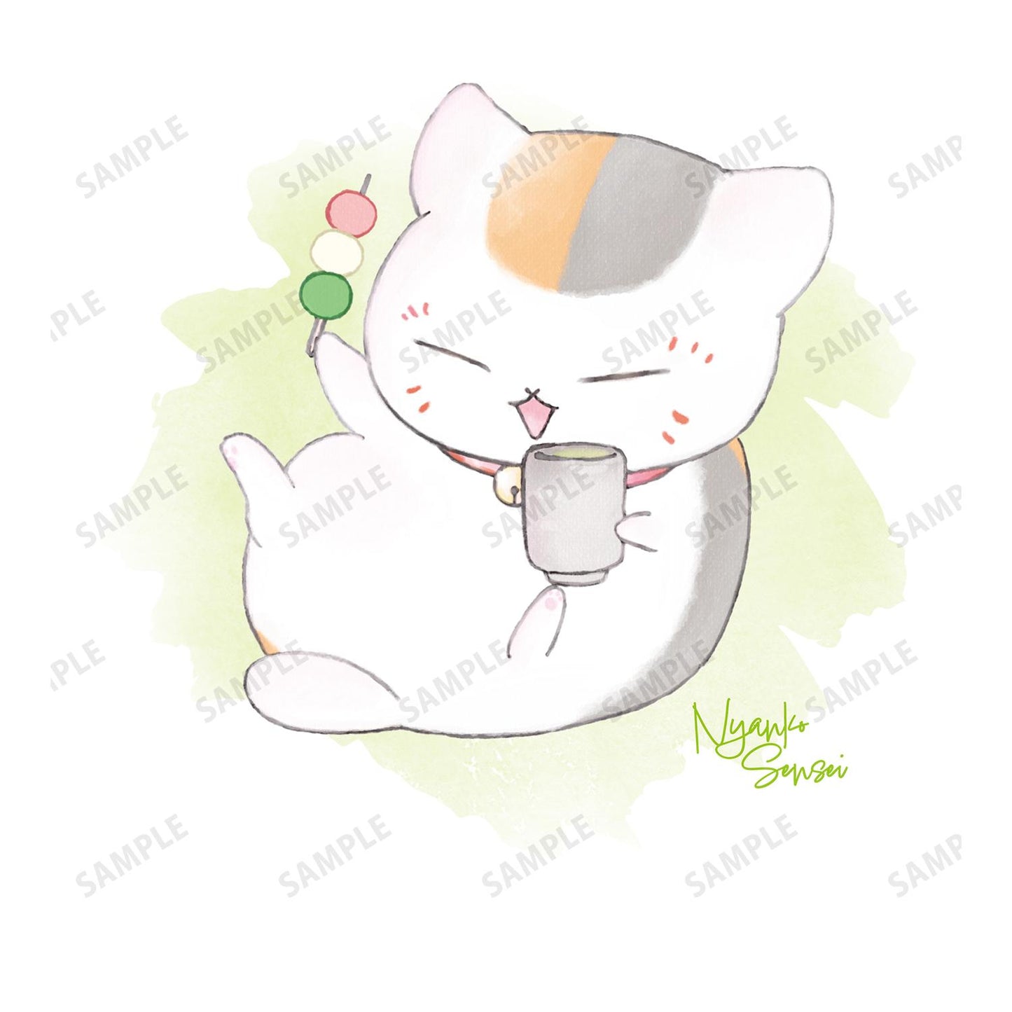 《夏目友人帳》_(尺碼/L)_貓老師 變形Ani-Art T恤 表情綠色男士