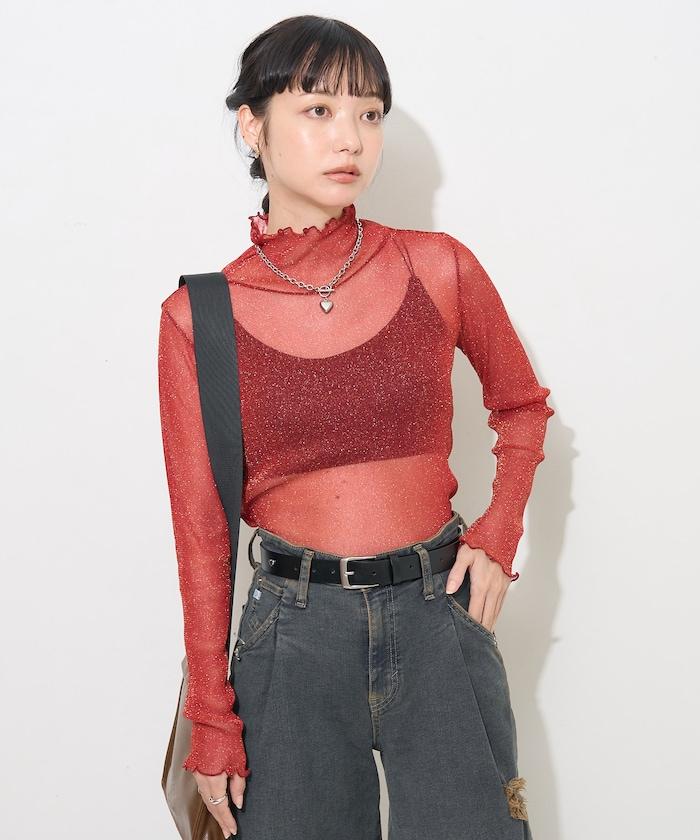 透明閃粉上衣