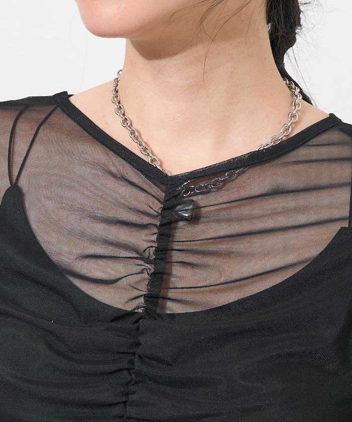 雙層蕾絲短T-shirt