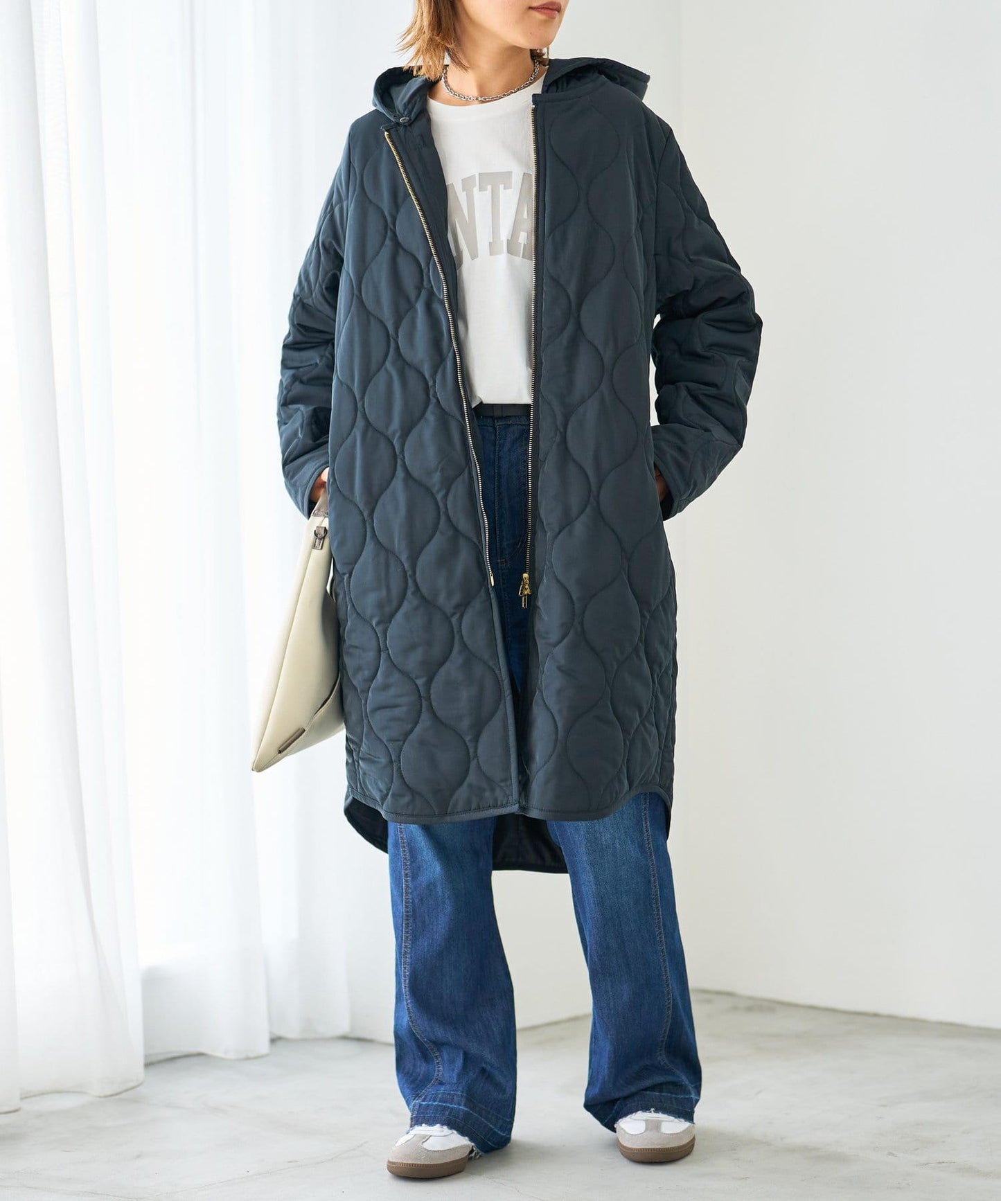 "可拆卸外套" 馬甲+中長款拼接棉服"