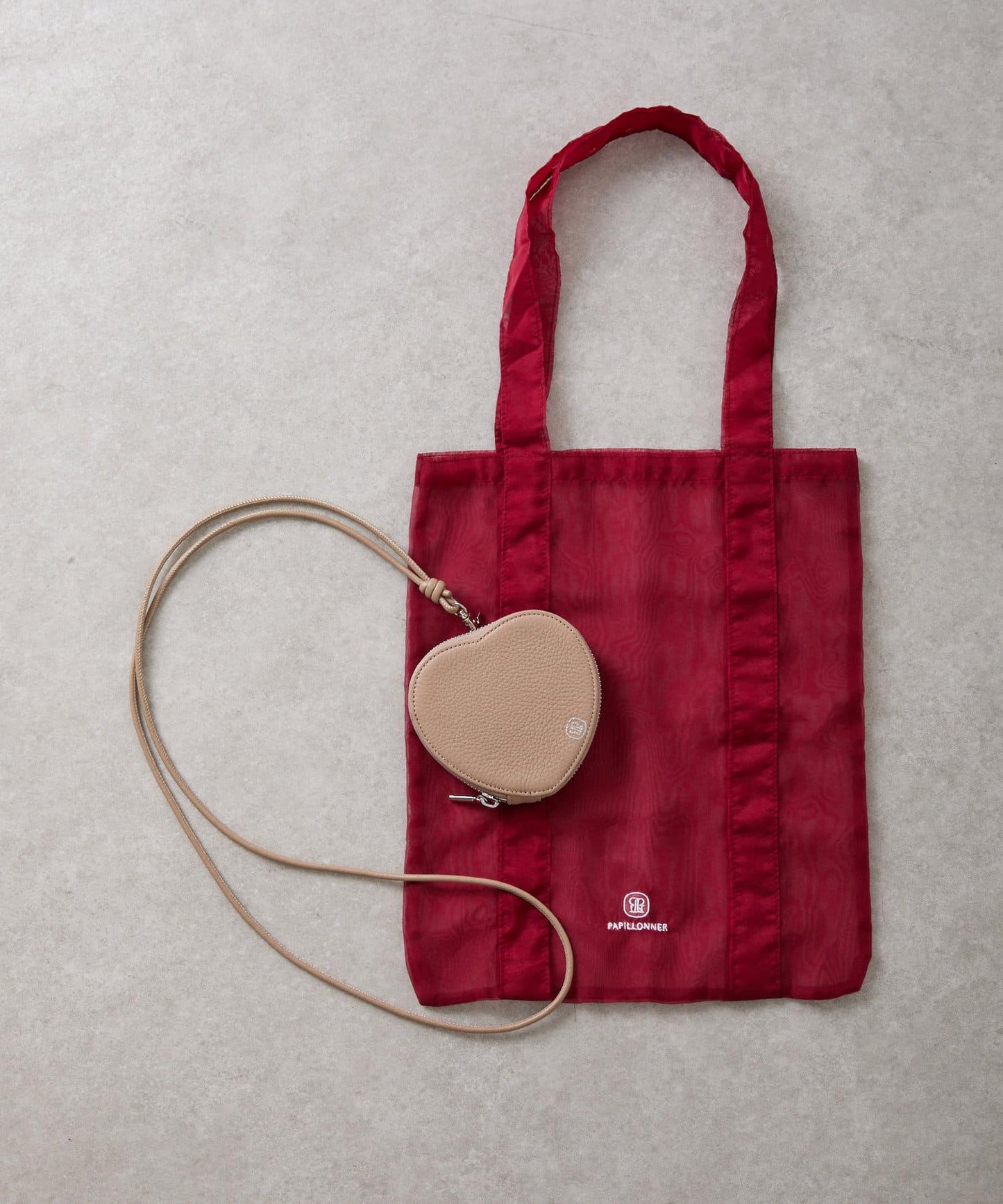 【PAPILLONNER/蝴蝶】附環保袋的心形小挎包